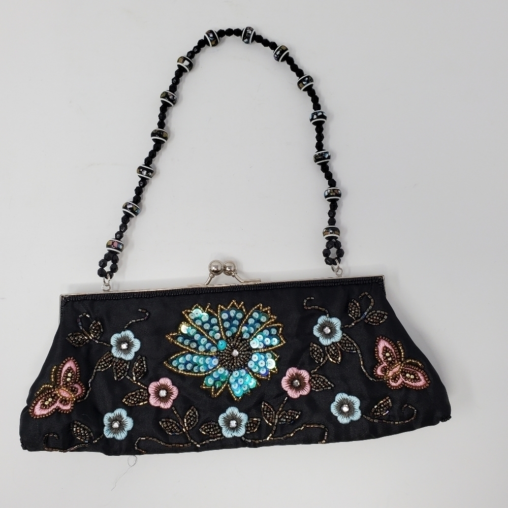 Cato Embellished Beaded Sequin Clutch